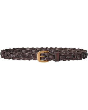 The Row Cord Leather Belt - Brown