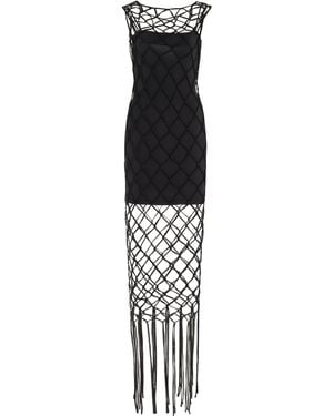 Third Form Crochet-layered Jersey Dress - Black