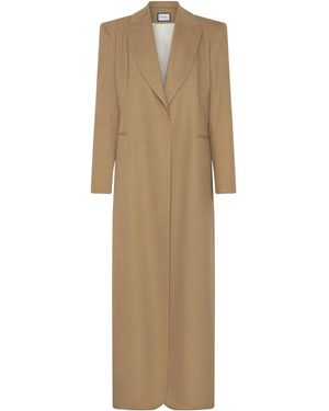 BEARE PARK Tailored Wool Wrap Coat - Natural