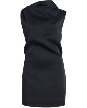 KHAITE Astor Satin Mini Dress - Black