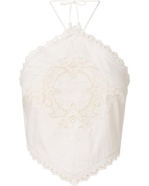 ROAME. Sorena Halter Cotton Top - White