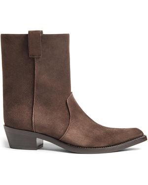 KHAITE Clive Suede Ankle Boots - Brown