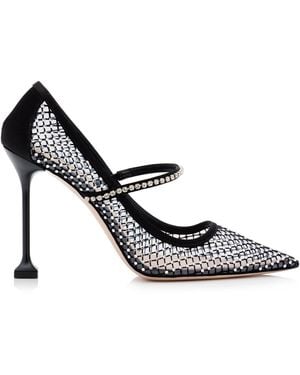 Miu Miu Crystal-mesh Court Shoes - Black