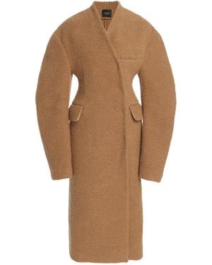 A.W.A.K.E. MODE Sculpted Wool Coat - Brown