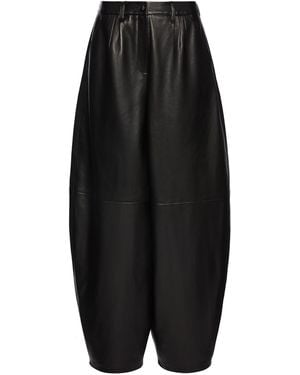 Magda Butrym Leather Wide-Leg Trousers - Black
