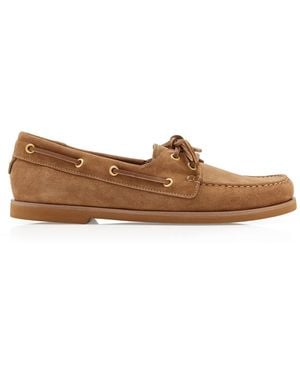 Gianvito Rossi Vandée Suede Boat Shoes - Brown