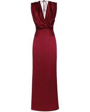 ANDRES OTALORA Cayena Silk Charmeuse Maxi Dress - Red