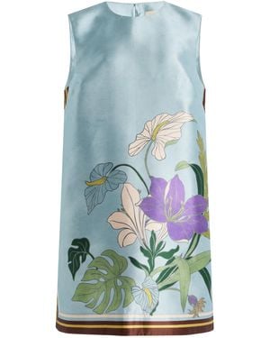 ALÉMAIS Alfie Taffeta Shift Mini Dress - Blue