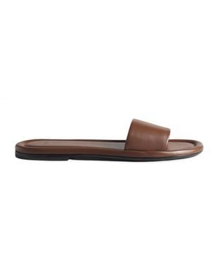 Co. Leather Slide Sandals - Red