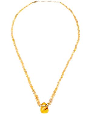 JIA JIA Opal; Amber 14K Bar Necklace - Brown