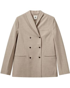 THE GARMENT Pisano Asymmetric Tuxedo Blazer - Natural