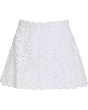 Marlies Grace Exclusive Rosamund Crocheted Cotton Mini Skirt - White