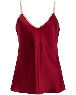 Comme Si Bias Silk Camisole - Red