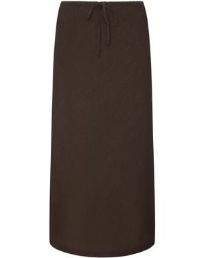 Onia Air Linen Midi Skirt - Brown