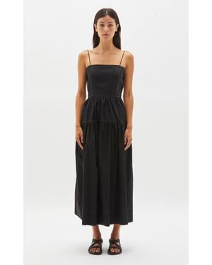 Bassike Tie Back Cotton Dress - Black