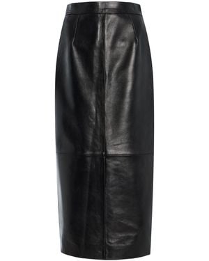 House of Dagmar Leather Midi Skirt - Black