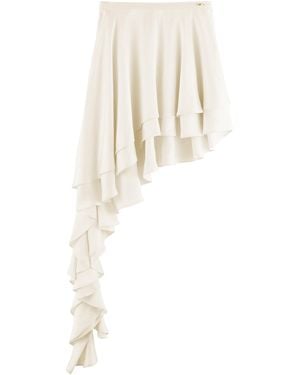 ARAKII Asymmetrical Ruffled Mini Skirt Exclusive - White