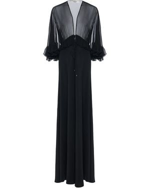 Chloé Ruffled Silk Crepe Maxi Dress - Black