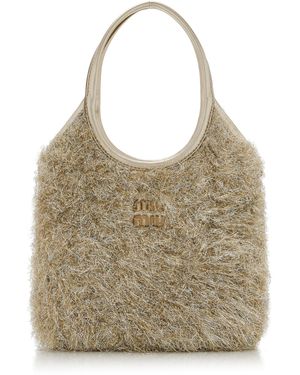 Miu Miu Ivy Small Lurex Tote Bag - Natural