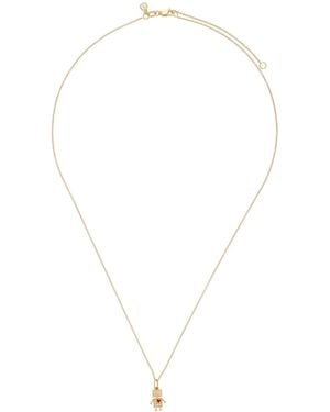 Sydney Evan Baby Robot Charm Tiffany Chain 14k Gold Diamond Necklace - Metallic