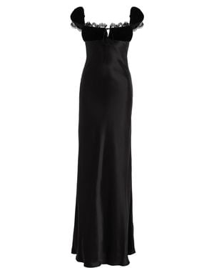 Rodarte Gathered Velvet And Silk-Satin Gown - Black