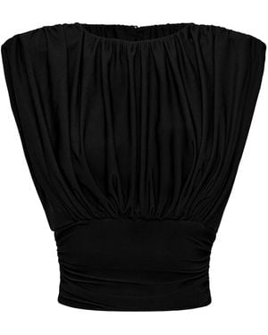 ANDRES OTALORA Tan Lejos Draped Top - Black