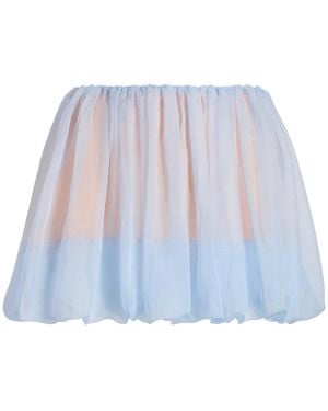 Marina Moscone Layered Silk Mini Cocoon Skirt - White