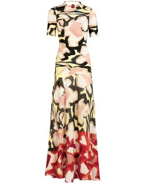Silvia Tcherassi Becca Crepe Floral Maxi Dress - White