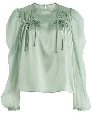 Ulla Johnson Odette Silk Tassel Top - Green