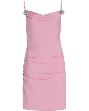 Mach & Mach Crystal-embellished Satin Mini Dress - Pink