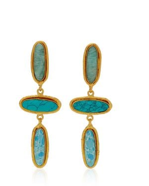 Sylvia Toledano Grace Amazonite; Larimar Earrings - Black