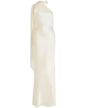 BEARE PARK Tie-detailed Silk Georgette Maxi Dress - White