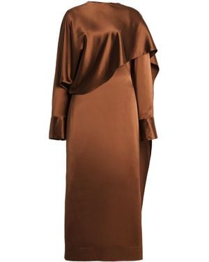 Heirlome Exclusive Carmen Silk Maxi Cape Dress - Brown