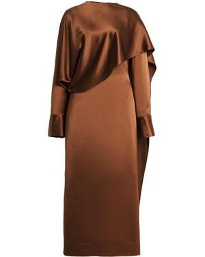 Heirlome Exclusive Carmen Silk Maxi Cape Dress - Brown
