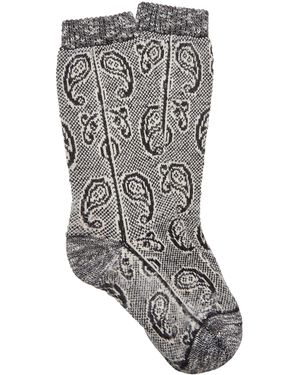 Dries Van Noten Paisley-Jacquard Wool Socks - Grey