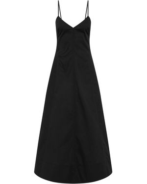 St. Agni Structured Cotton-Blend Midi Dress - Black