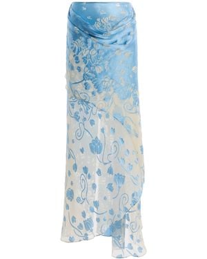 Christopher Esber Exclusive Draped Burnout Maxi Skirt - Blue