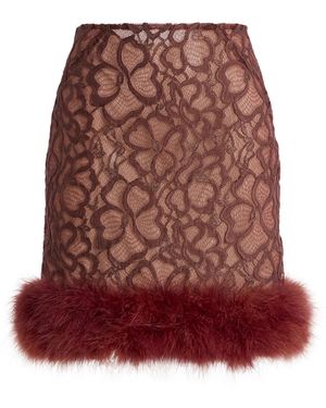 Harithand Exclusive Feathered Lace Mini Skirt
