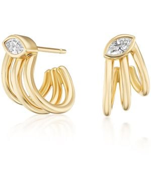 Sorellina Petal 18K Diamond Earrings - Metallic