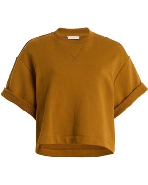 Ulla Johnson Cove Boxy French Terry Cotton Top - Yellow