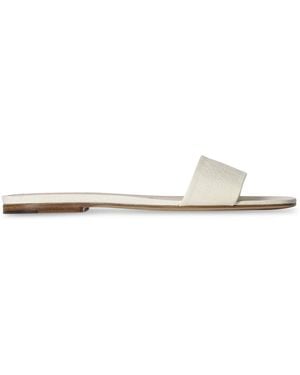 The Row Ann Leather Slides - White