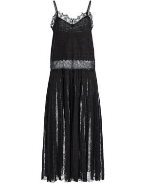 Brandon Maxwell Rooney Embroidered Lace Cotton Midi Slip Dress - Black