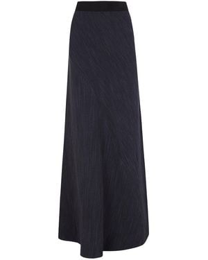 Cortana Marina Linen-Cotton Maxi Skirt - Blue