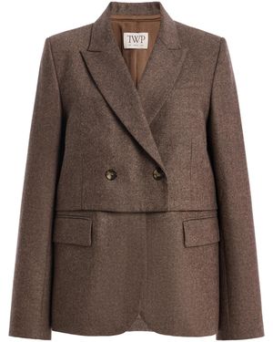 Twp Two Faced Wool Flannel Blazer - Brown