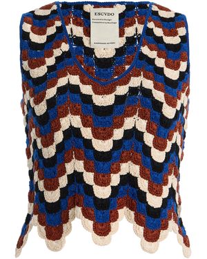 Escvdo Exclusive Suspiro Cotton Top - Blue