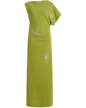 DES_PHEMMES Exclusive Riviera Asymmetric Embellished Midi Dress - Green