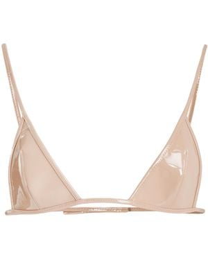 LAQUAN SMITH Leather Bra Top - Natural
