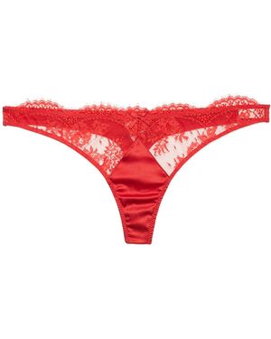 Fleur du Mal Frankie Lace Thong - Red