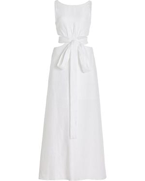 Bondi Born Comino Cutout Organic Linen Maxi Dress - White