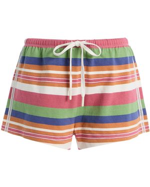 Posse Exclusive Polly Striped Cotton Shorts - Red